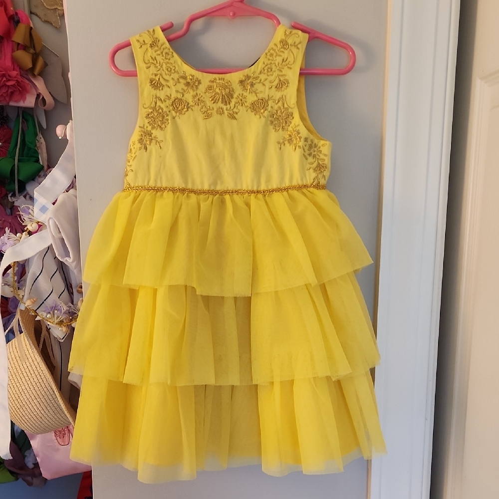Disney Rose Yellow Dress with Gold Embroidery